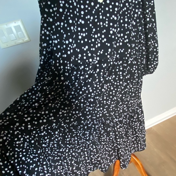 Jessica Howard Black White Polka Dot Ruffle Dress with Pockets Size 20W - Picture 4 of 7